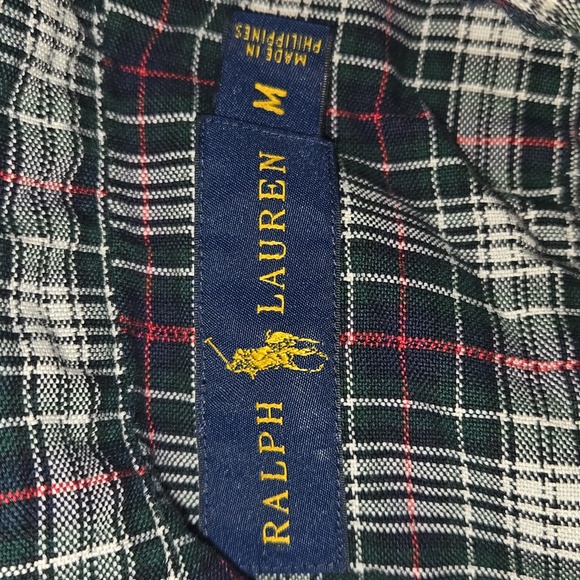 Ralph Lauren Men's Plaid Button-Down Long Sleeve Shirt Size M - Picture 7 of 9
